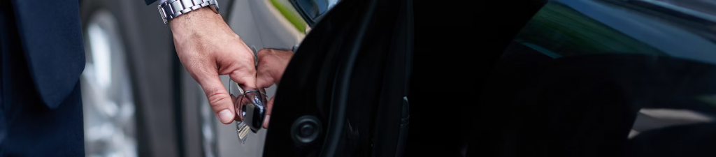 Man opening car with door handle 